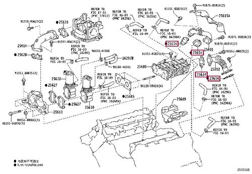 ПPОКЛАДКА 2563451010 TOYOTA / LEXUS