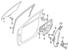 GLASS(L),DOOR-FRT KD53-59-510B MAZDA