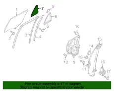 GLASS(L),QTR.WINDOW KA0G-73-661 MAZDA