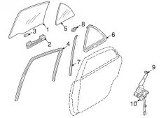 GLASS(L),QTR.WINDOW B25H-73-661B MAZDA