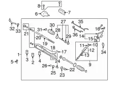 RACK,STEERING GEAR GS3L-32-119 MAZDA