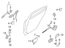 HANDLE(R),INNER-RR D GS3T-72-330-02 MAZDA