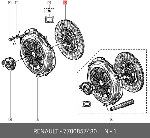 Диск сцепления RENAULT 7700 857 480