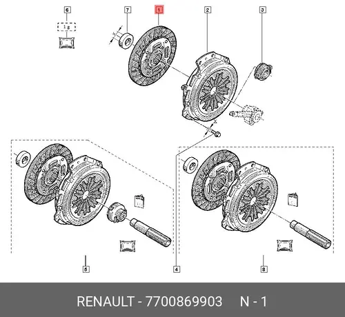 Диск сцепления RENAULT 7700 869 903