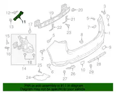 KB8A502J1 RETAINER(L) RR BMPR MAZDA