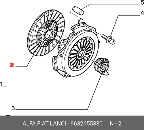 Диск сцепления LANCIA 9632655880