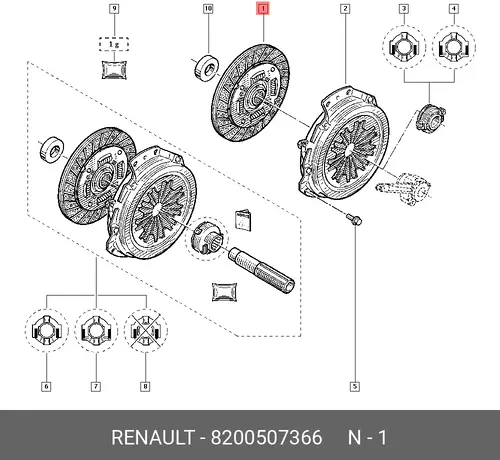 Диск сцепления RENAULT 8200 507 366