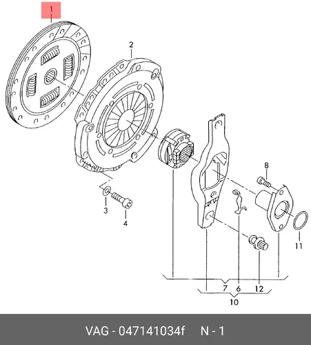 Диск сцепления VAG 047 141 034 F