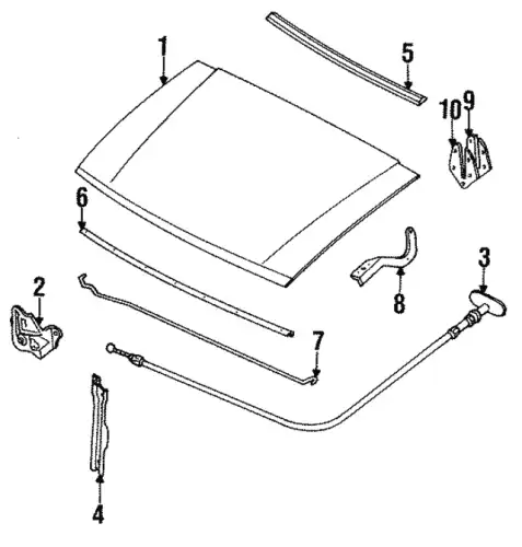 HOOD UF59-52-310 MAZDA