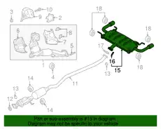 SILENCER,MAIN PYA340100A MAZDA