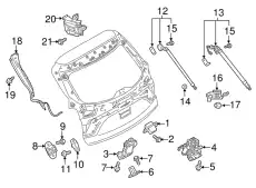 БОЛТ АМОРТИЗАТОРА ДВЕРИ БАГАЖНИКА TK4862625A MAZDA