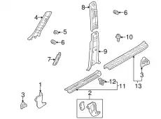 TRIM(L), B PILLAR-LO L150-68-230-72 MAZDA
