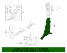 TRIM(L),BPILLAR-LOWER TK4868230B02 MAZDA