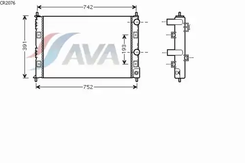 Радиатор системы охлаждения двигателя AVA CR2076