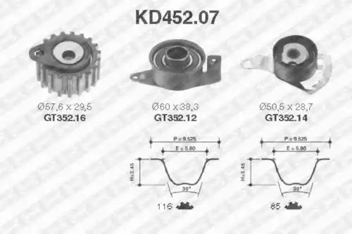 Комплект ГРМ SNR KD452.07