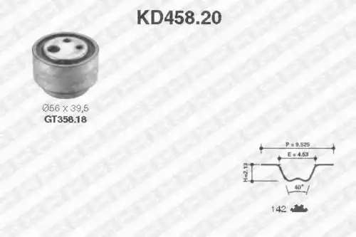 Комплект ремня ГРМ KD458.20 SNR