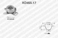 Комплект ремня ГРМ KD455.17 SNR