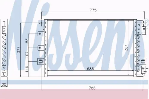 Радиатор кондиционера (конденсатор) NISSENS 94680