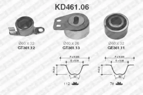 Комплект ремня ГРМ KD461.06 SNR