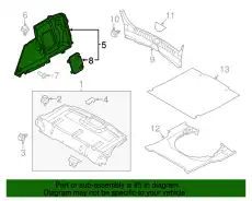 TRIM(R),TRUNK SIDE BHN1-68-850A MAZDA