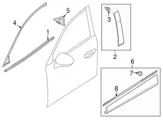 MOULD(L),FRT.SASH A KD53-50-985D MAZDA