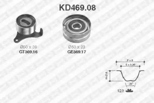 Комплект ремня ГРМ KD469.08 SNR