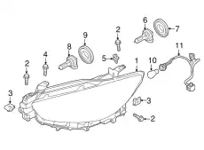 UNIT(R),HEAD LAMP KJ0151031C MAZDA