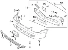 Усилитель бампера MAZDA BJ0J-50-091