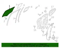 GHK1-72-510C СТЕКЛО ФОРТОЧКИ ДВЕРИ MAZDA