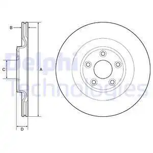 Тормозной диск DELPHI BG4833C вентилируемый , задняя ось