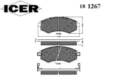 Тормозные колодки дисковые ICER 181267