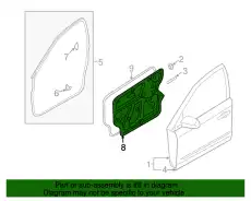 BASE-FRONT DOOR 80774-CA01A NISSAN