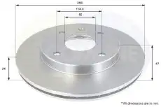 Тормозной диск COMLINE ADC1033V вентилируемый , передняя ось