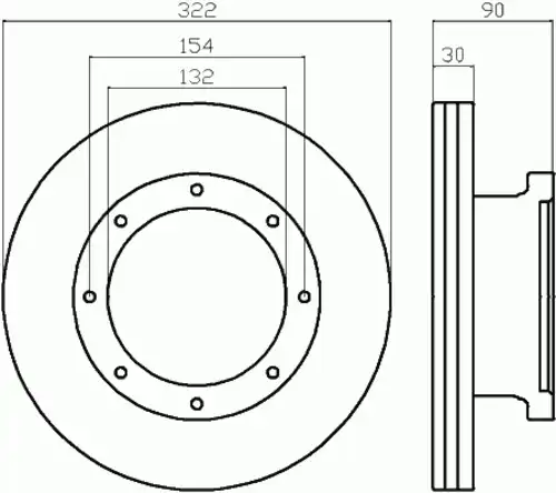 Тормозной диск MINTEX MDC1252 вентилируемый ,