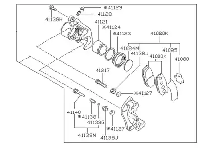 BRAKE FRONT LH @ 41010-01F01 NISSAN