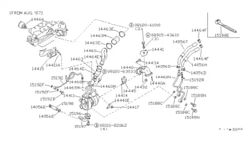 CLAMP-HOSE 14464-04U10 NISSAN
