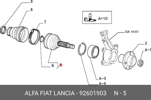 ШРУС наружный LANCIA 92601903