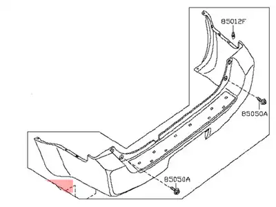 FASCIA KIT-REAR 85022-ZS00E NISSAN