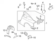 FENDER-REAR,RH GHA00-6AVMA NISSAN
