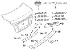 FINISHER ASSY-TRUNK LID 848103TA2A NISSAN