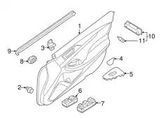 FINISHER-POWER WINDOW SWITCH,FRONT RH 80960-4RA0A NISSAN