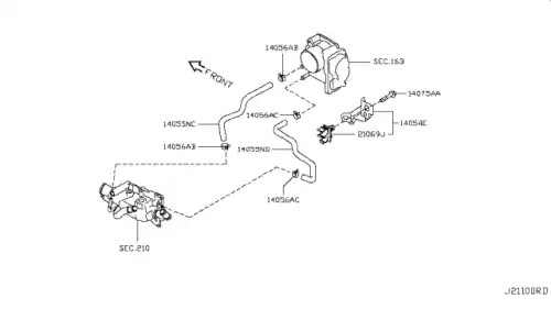 HOSE-WATER 14055-EE01A NISSAN