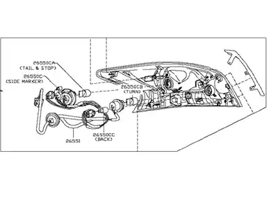 Фонарь задний NISSAN 26555-9HM0A