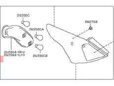 Фонарь задний NISSAN 26555-3AN0A