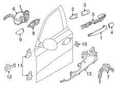 LOCK&REMOTE CONTROL ASSY - FRONT DOOR,LH 80501-3KA0B NISSAN