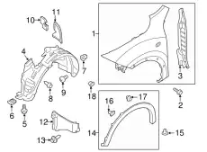 638604AU0B FENDER FLARE NISSAN