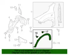  638604AU0B FENDER FLARE NISSAN