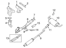 MUFFLER ASSY-EX 20100-JB100 NISSAN