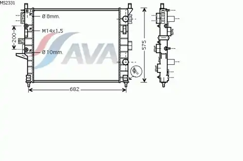 Радиатор системы охлаждения двигателя AVA MS2331