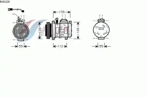 компрессор кондиционера!\ BMW E36 1.6i/1.8i 90-99 BWK228 AVA
